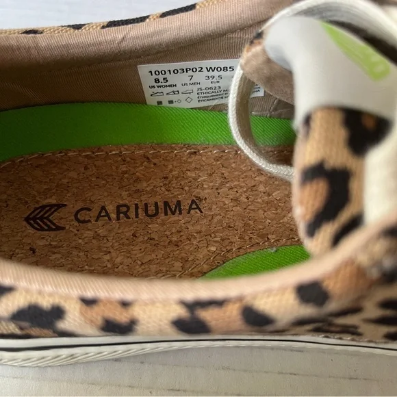 OCA Cariuma low stripe leopard print Canvas shoes - Picture 6 of 7